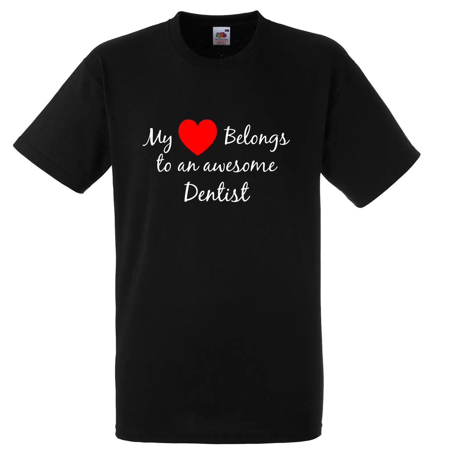 MY HEART BELONGS TO AN AWESOME DENTIST T SHIRT XMAS GIFT FUNNY | Мужская одежда