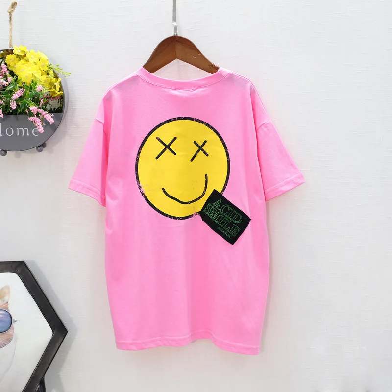 Item de Verão Camiseta com Grande Novo Menina Longa Sorriso Design 2020 28 2019 novo item de verão menina longa