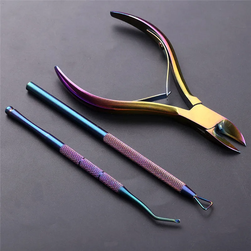 

Rainbow Chameleon Nail Dead Skin Remover Cuticle Clippers Scissors Tool