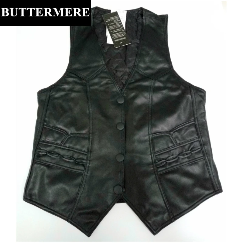 Autumn Winter Leather Vest Womens Sleeveless Waistcoat Genuine Sheepskin Leather Jacket Real Goatskin High End Designer Clothes