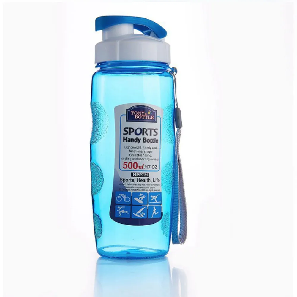 Большая вместительная пластиковая бутылка для воды для мальчиков и девочек, для спорта на открытом воздухе, путешествий, пеших прогулок, альпинизма, бутылки для питья, 500 мл, простые - Цвет: 500ML