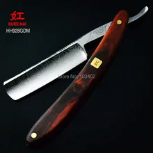 1 х "KURE-NAI" HH928GDM, бритье готовое 440C ручка из нержавеющей стали с Дамасским узором блэды складная бритва