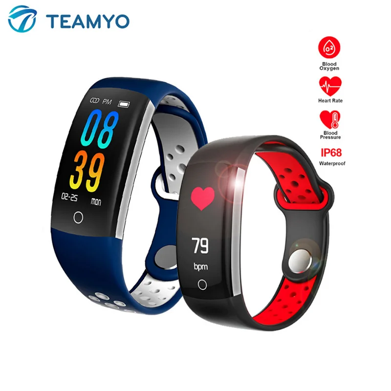 Q6 Smart band Heart Rate Monitor Blood Pressure Oxygen Fitness Tracker IP68 Waterproof Watches for Android IOS Smart Bracelet
