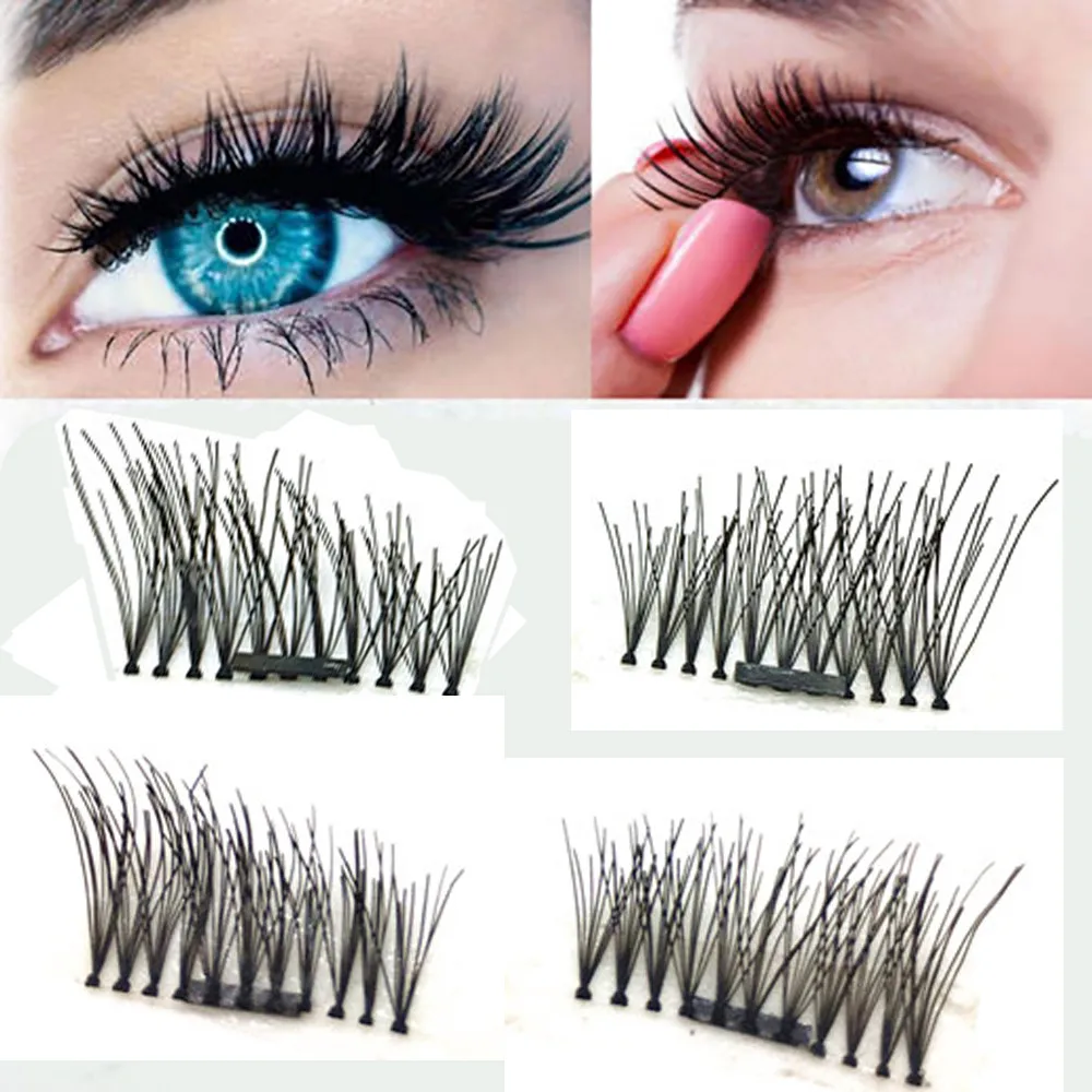 

1 Pair 3D Magnetic False Eyelashes Lashes Reusable False Magnet OutTop Drop Shipping Jul31 MG180315 drop ship