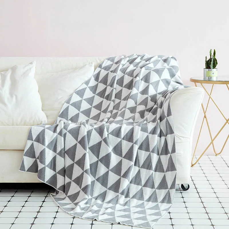 Хлопковые толстые трикотажные бросок одеяла для дивана кровати декоративный подарок офис сон самолет одеяла для взрослых Детские зимние штаны покрывало - Цвет: grey
