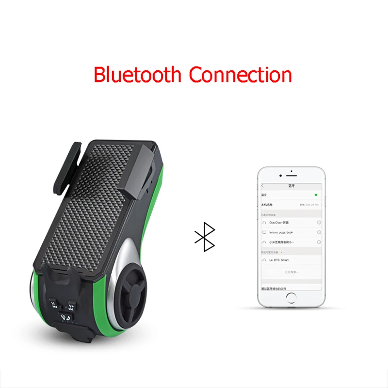 5 in 1 Waterproof Bicycle Computer Phone Holder Bluetooth Audio Player 4400mAh Power Bank Bell Light Cycling Accessories RK0044