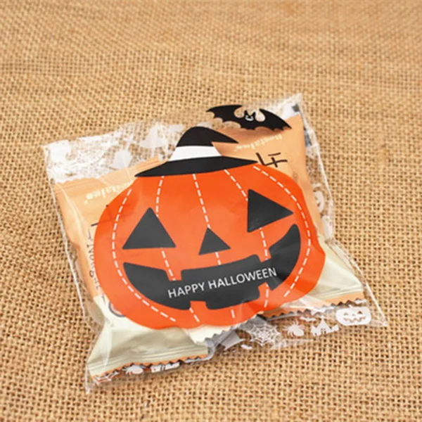100 шт мульти вариант Хэллоуин печенье Конфеты Упаковочные пакеты самоклеющиеся пластиковые пакеты для печенья и закусок выпечки посылка - Цвет: Style 2