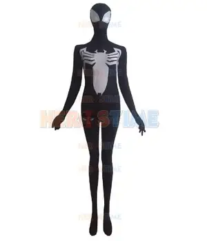 

Black Venom spiderman costume Symbiote Super Villain cosplay tights