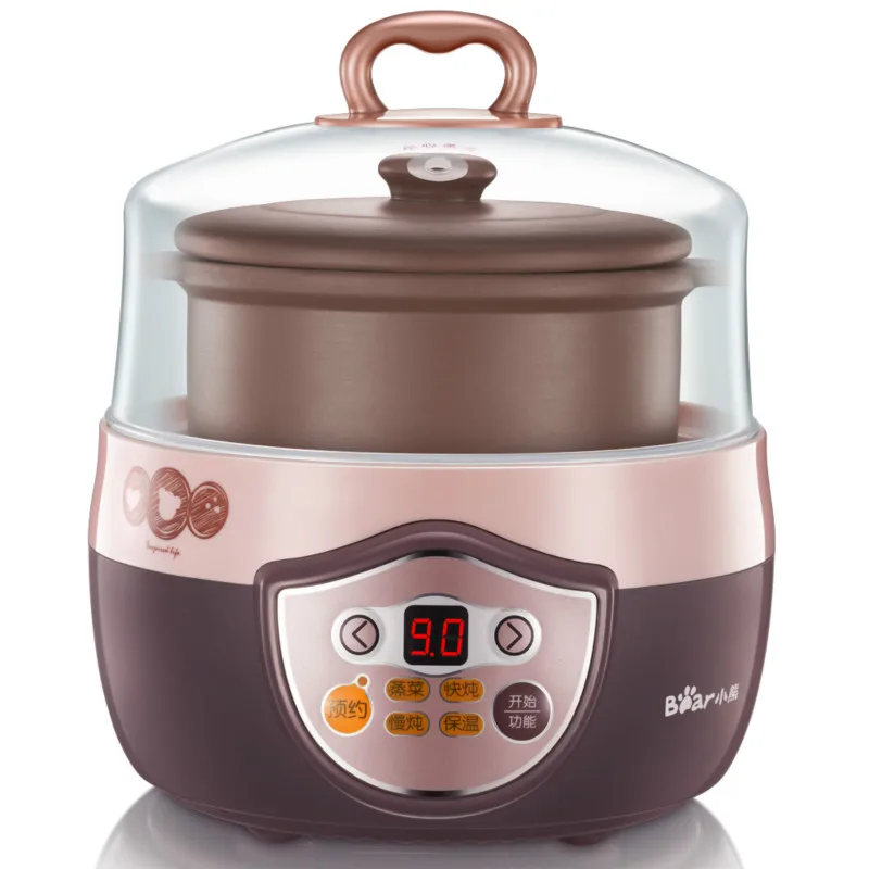 220v Bear Electric Cooker Stew Pot Purple Clay Saucepan With