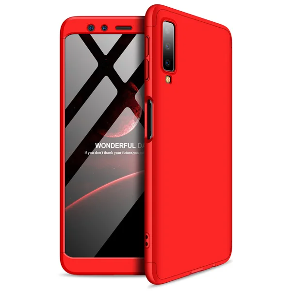 Для samsung Galaxy A7 чехол 360 полная защита противоударный чехол для телефона для samsung A7 A750 A750F Coque чехол - Цвет: Red