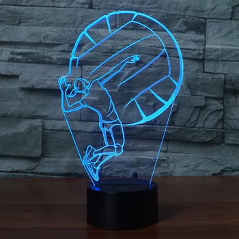 

Creative volleyball modeling 3d illusion night lamp 7 Changing Colors 26.touch switch as gift or Furniture Decor