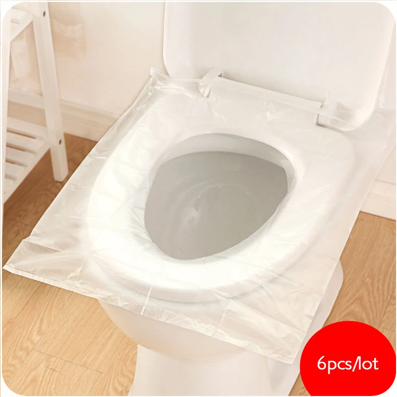 

6PCS Disposable Toilet Seat Cover Mat Portable 100% Waterproof Safety Toilet Seat Pad For Travel/Hotel Bathroom Accessiories