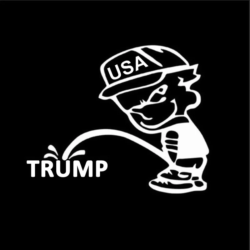 Забавный мальчик мочи Анти Трамп наклейки для автомобиля 16*12 5 см аксессуары