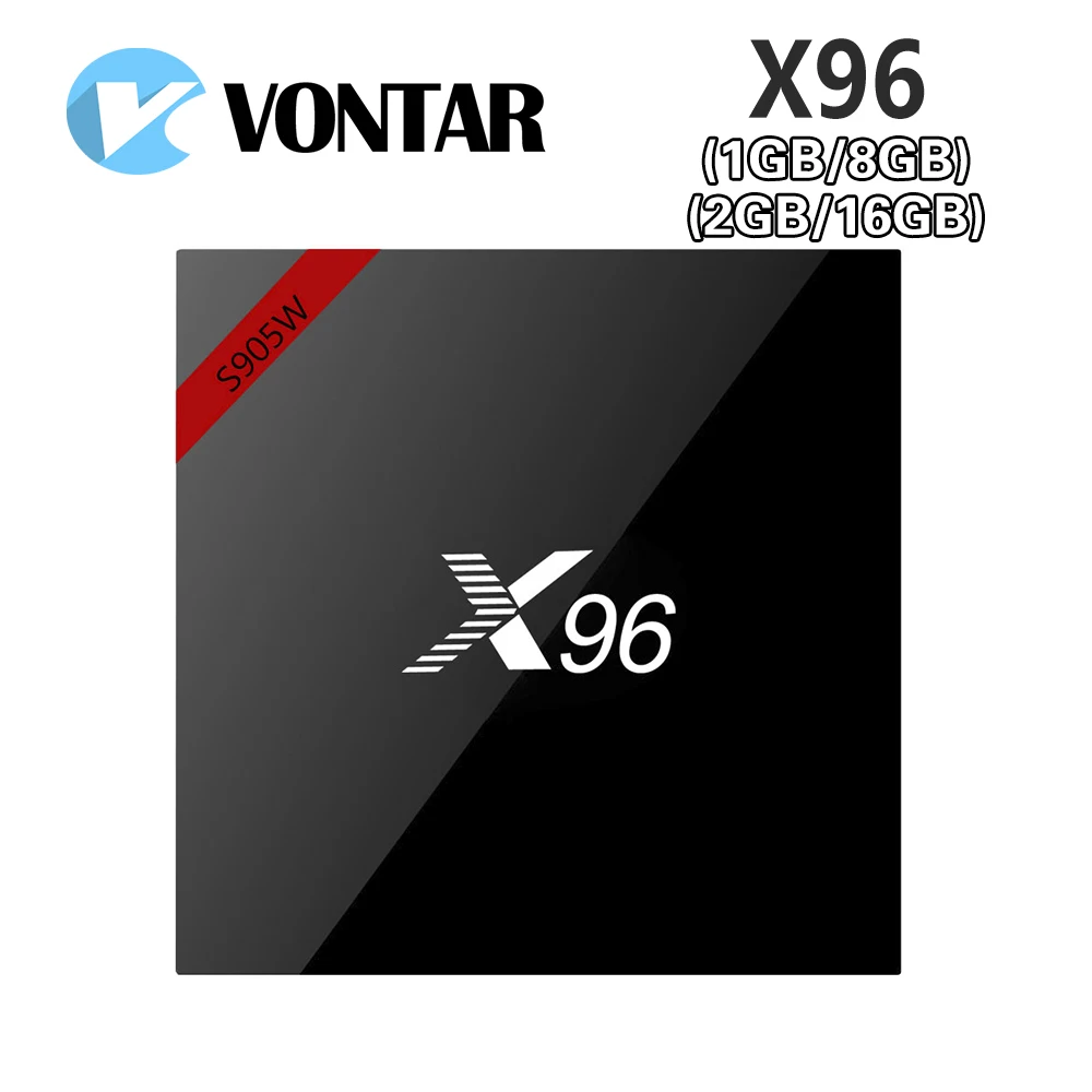 VONTAR X96 Вт Смарт ТВ приставка android 7,1 2 Гб 16 Гб Amlogic S905W четырехъядерный H.265 4K 2,4 ГГц WiFi медиаплеер 1 ГБ 8 ГБ X96 мини