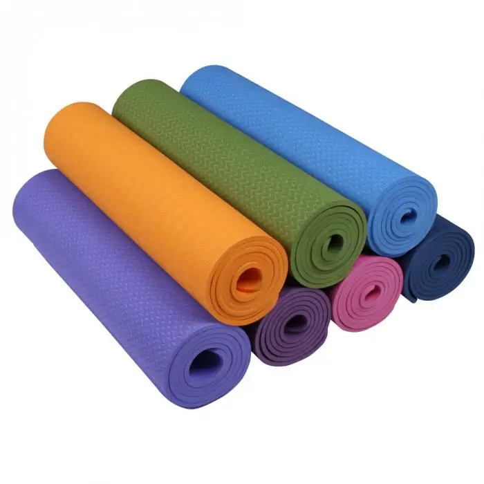 No-slip Yoga Mat 6mm TPE Sport Yoga Mat Fitness Pilates Gymnastics Widening Thickening Pad BB55