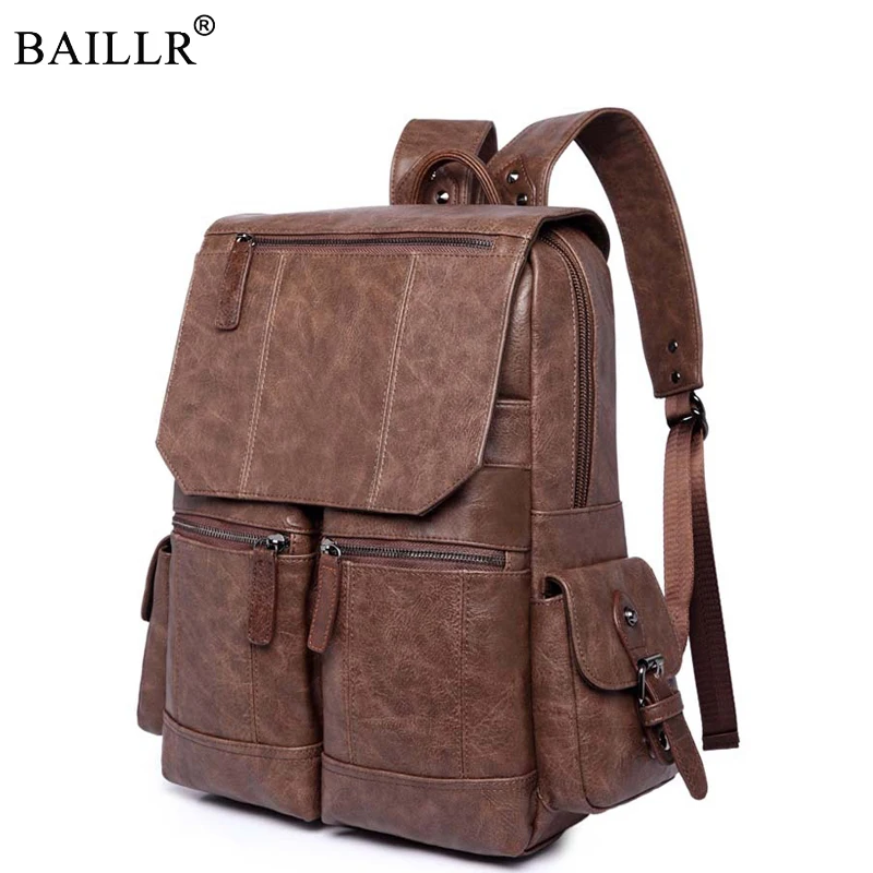 2018 New arrival Vintage PU Leather Backpack School Laptop Backpack