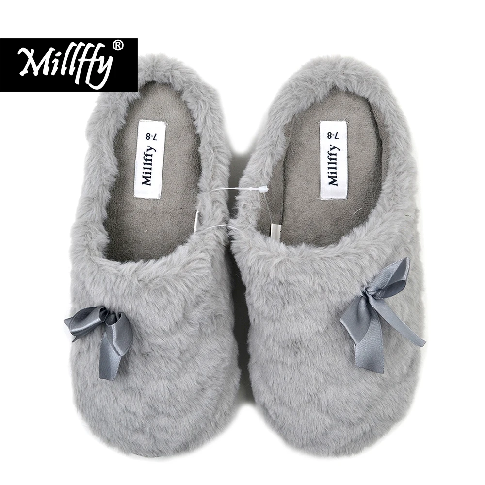 Us 9 0 9 Off Millffy Winter Shoes Women Mens Chaussure Homme Indoor Slippers Winter Warm Fuzzy Plush Fur Anti Slip House Bedroom Slippers In