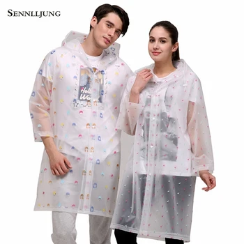 

Raincoat Rain Cover Women Anime Printing Rainets Waterproof Coat Outdoor Travel Walking Conjoined EVA Raincoat Adult Rainwear
