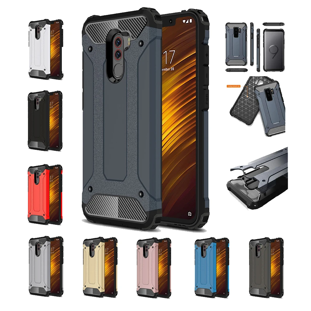 Для Xiaomi Pocophone F1 чехол Чехол Броня тонкий жесткий силиконовый для телефона Poco Global