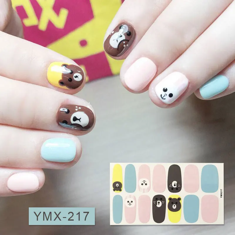 14 подсказок/лист стикеры 3D на ногти Nail Art маникюрный Водные Переводные картинки украшения для ногтей наклейки клей переводные наклейки