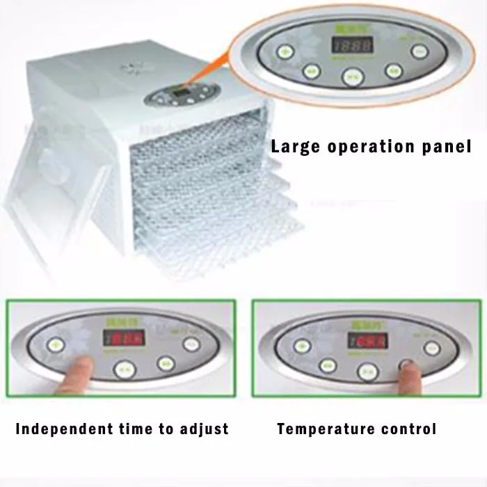 FD-980 электрический пищевой Дегидратор для фруктов/овощей/трав/домашних животных пищевой Дегидратор для сушки пищи 6 слоев для домашнего использования
