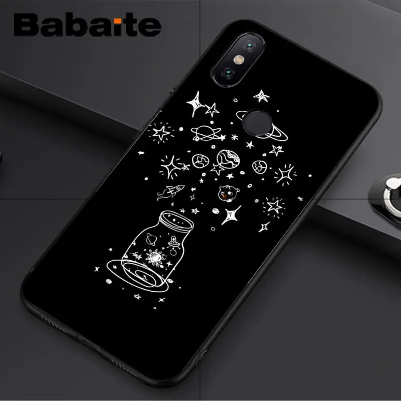 Black With White Moon Stars Space Astronaut