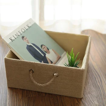 

Burlap square basket storage basket household debris storage basket multi-function storage simple fashion models LU10221159