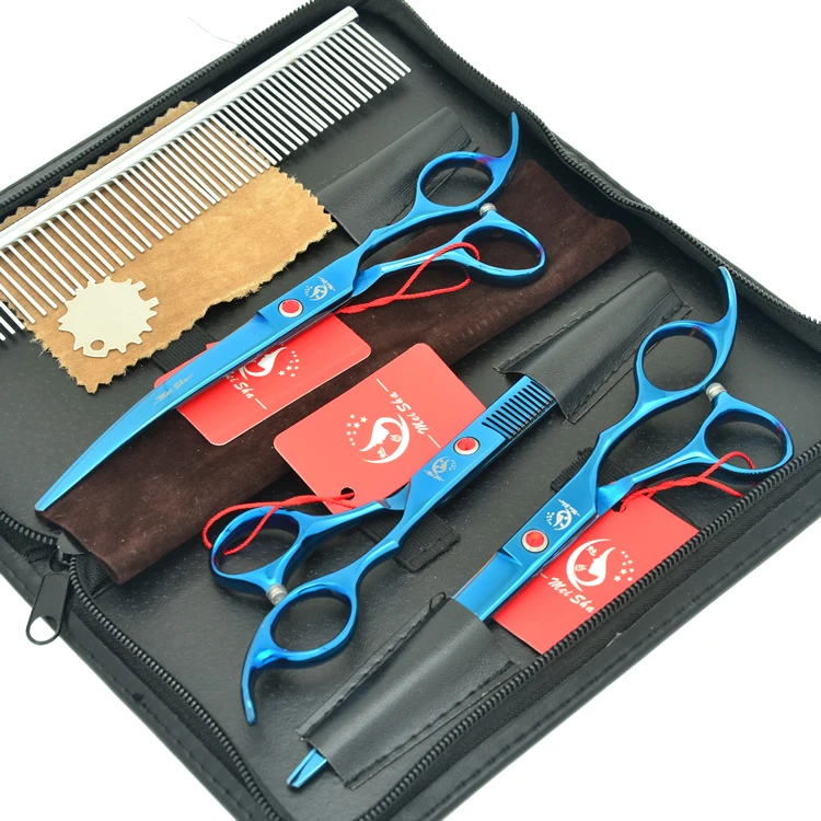 Meisha 7 inch Professional Pet Grooming Scissors Kit Straight Cutting & Thinning & Curved Shears for Dog Grooming HB0117 Meisha 7 inch Professional Pet Grooming Scissors Kit Straight Cutting & Thinning & Curved Shears for Dog Grooming HB0117