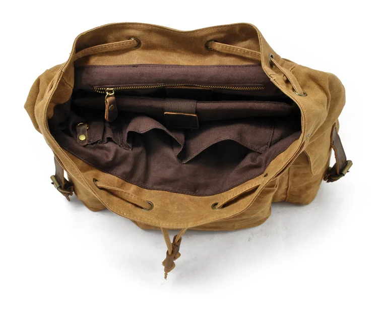 Холщовая Сумка с кожаным мужской рюкзак сумка большой емкости посылка рюкзак