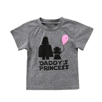 

Emmababy Baby Girl Clothes Grey High Quality Letter Daddy´s Princess Balloon Pattern Prints O-Neck T-shirt arrival Hot Sale