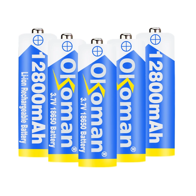 Okoman 18650 аккумуляторная батарея 3,7 V 18650 12800mAh емкость литий-ионная аккумуляторная батарея для фонарика фонарь батарея