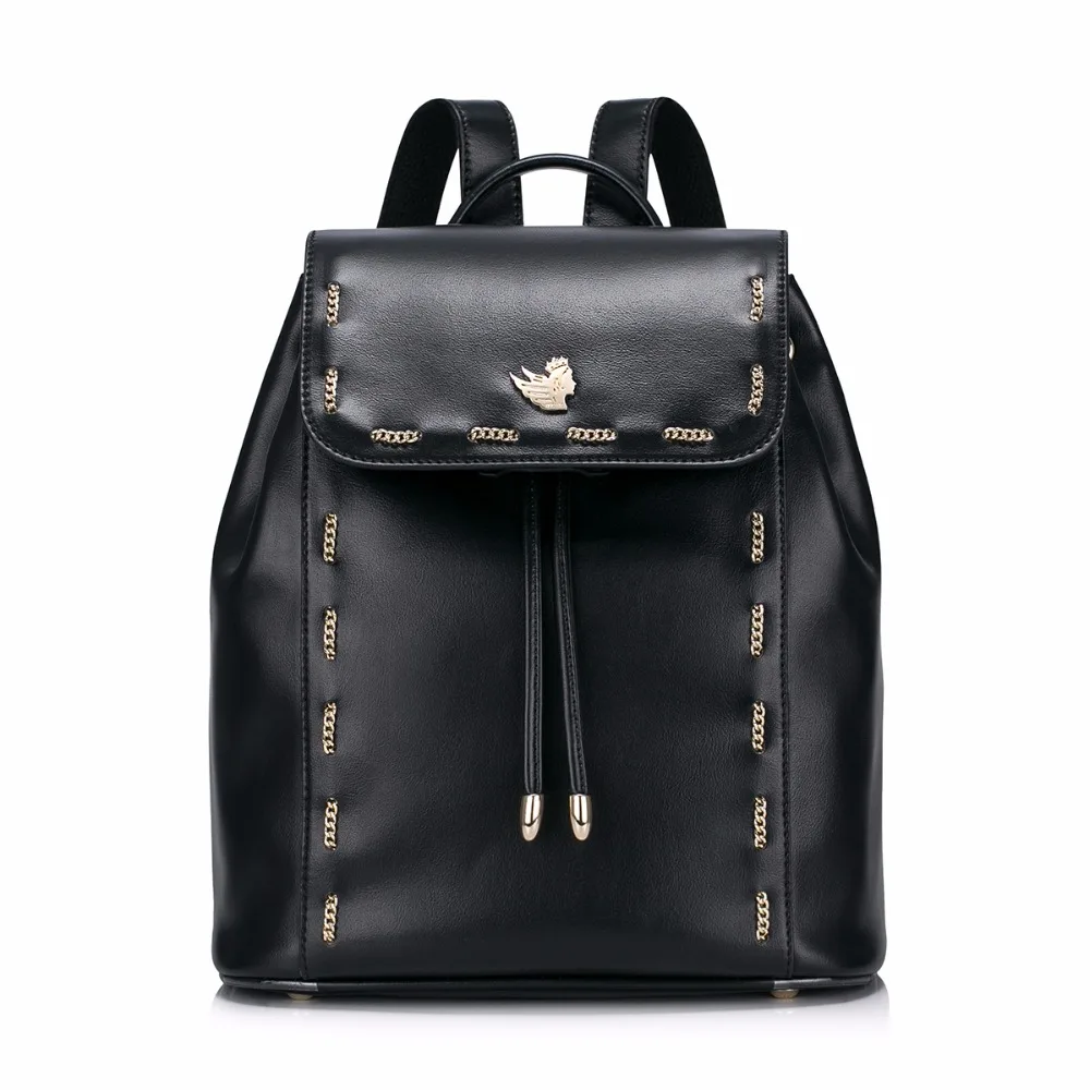 

Women's Fashion Chains Drawstring Casual Ladies Girls Student back to School Backpacks Daypacks Shoulders Travel Bucket Bag