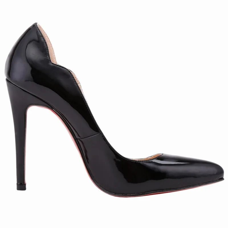 

LOSLANDIFEN NEW SEXY WOMENS SHOES PUMPS 11CM HIGH HEEL POINTED TOE CORSET STYLE WORK WEDDING RED BOTTOM PUMPS COURT SHOES 302-31