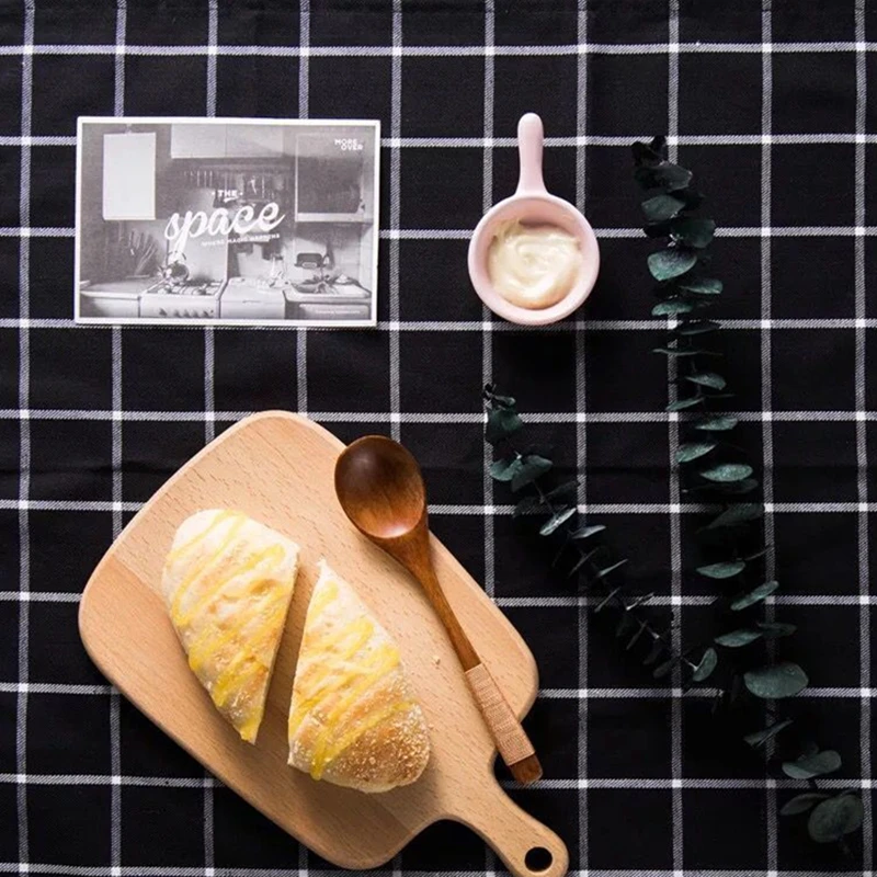 Kitchen Accessories Cotton Cloth Nordic Ins Zakka Black White Simple Geometry Mats Pads Dining Table Placemats 40*50CM SBY8059