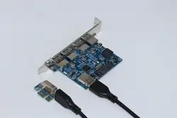 USB3.0 4 Порты и разъёмы адаптер PCIE PCI-E 1X к USB3.0 карта с разъемом PCI Express карты расширения с 30 см кабель USB 5 Гб Скорость для настольного компьютера