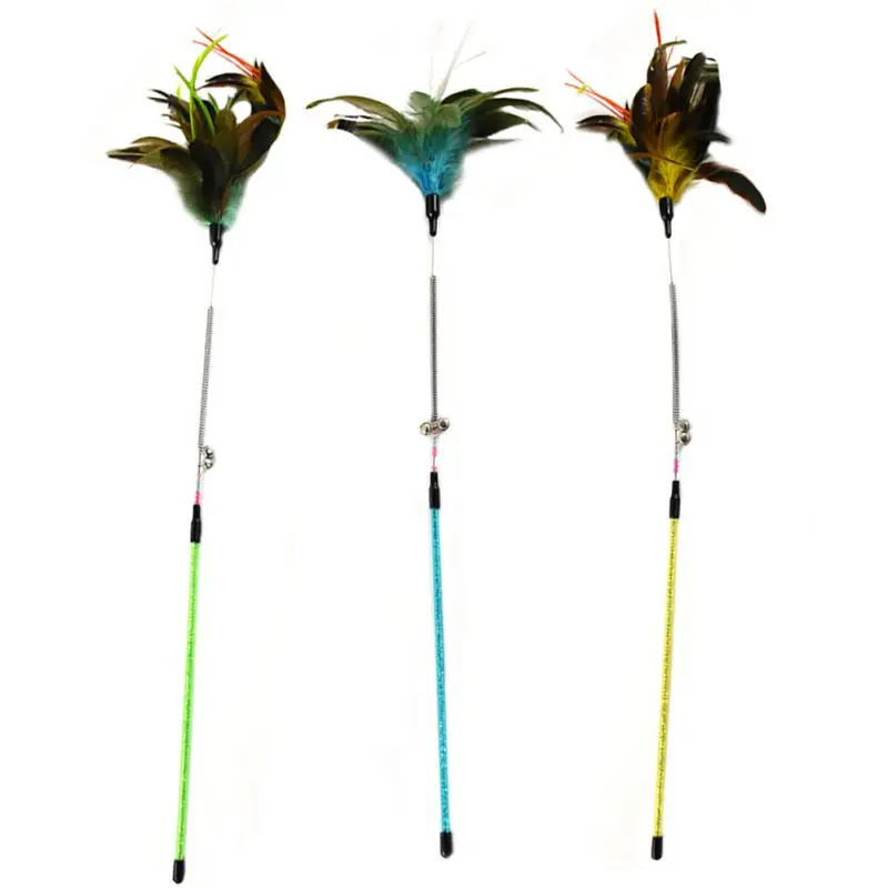 Title 5, Funny Spiral Pet Cat Toys Colorful Feather Teas...