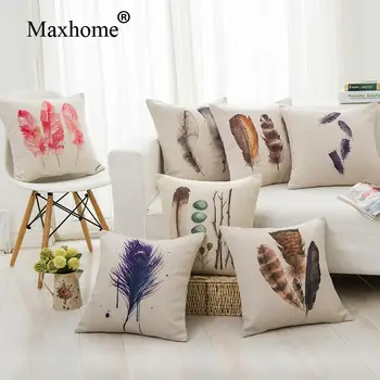 

Nordic Design Sofa Cotton Linen Pillowcase Feathers Square Cushions Decorative Pillow Home Decor Throw Pillows 45*45 Wholesale