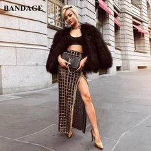 Лидер продаж, комплект из 2 предметов, Клубная одежда, бандажная одежда, Vestidos kardashian, облегающая сетчатая прозрачная Vetido, черные, белые вечерние комплекты из двух предметов, сексуальный укороченный топ