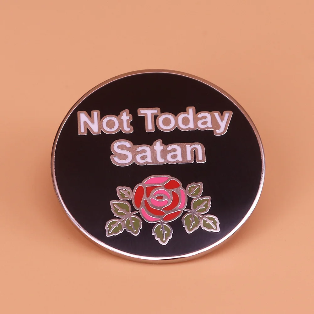

Not today satan enamel pin flower brooch Ru Paul drag race badge Trans LGBT queer meme pins women jacket accessories