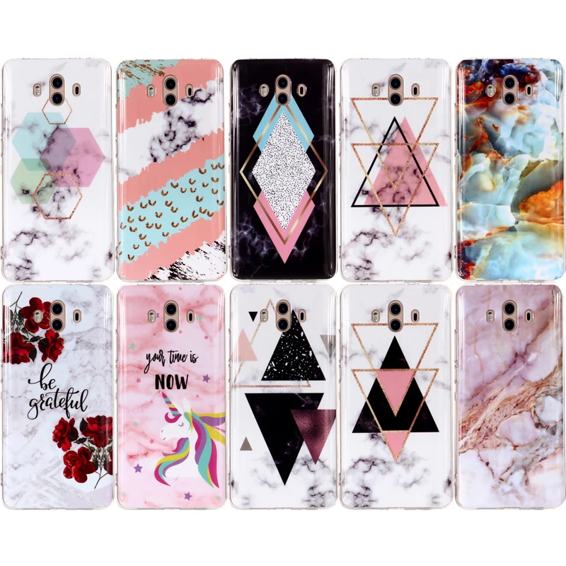 

Fashion Marble Soft TPU Case Cellular Phone Silicone Cover Shell Coque Fundas Hull for Huawei Mate RS 9 10 Lite 10 Pro 20 Lite