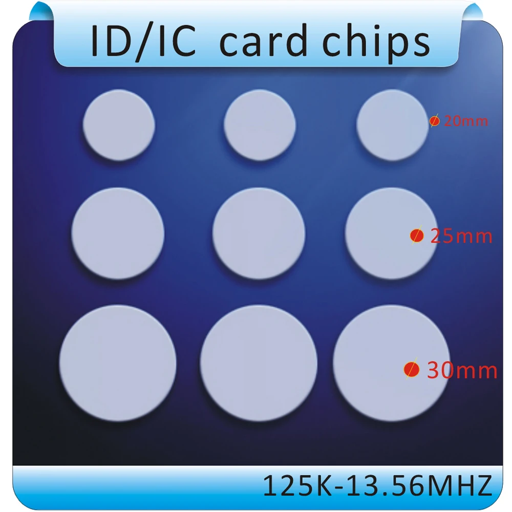 100 шт. монета стиль TK4100 чиповая смарт-карта чип/125 кГц rfid-катушка теги/RFID теги/белый 20 мм