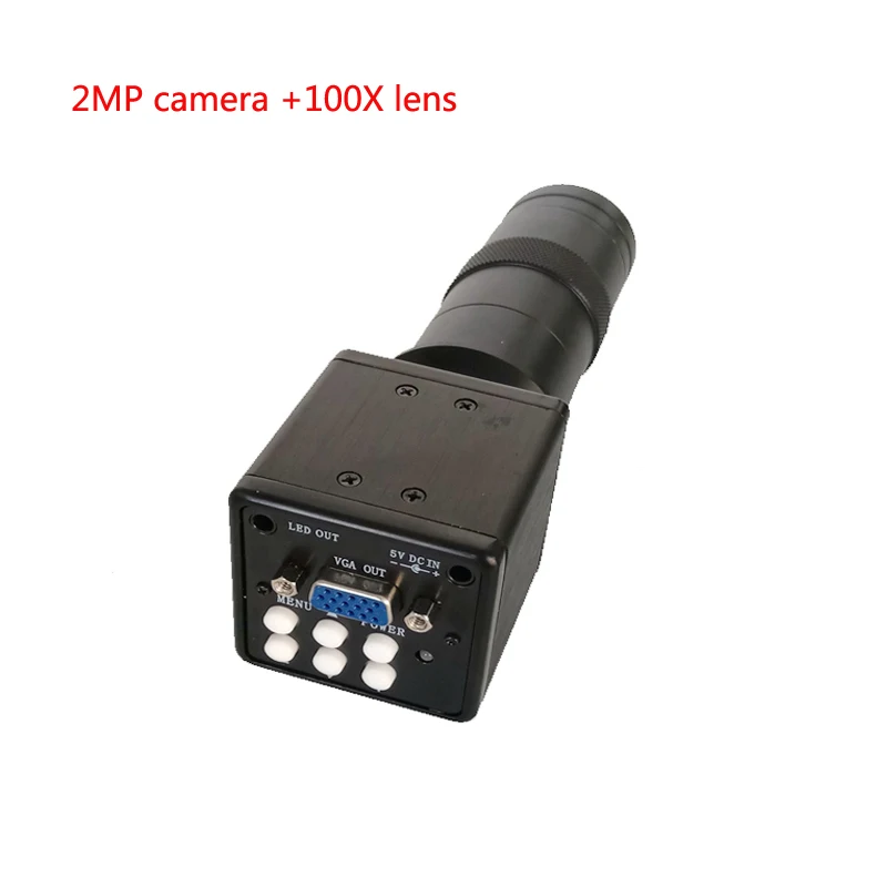 

High-definition 2.0MP Digital C-mount Microscope Camera PC VGA Output + 100x Zoom C-MOUNT Lens Combination for PCB Labs