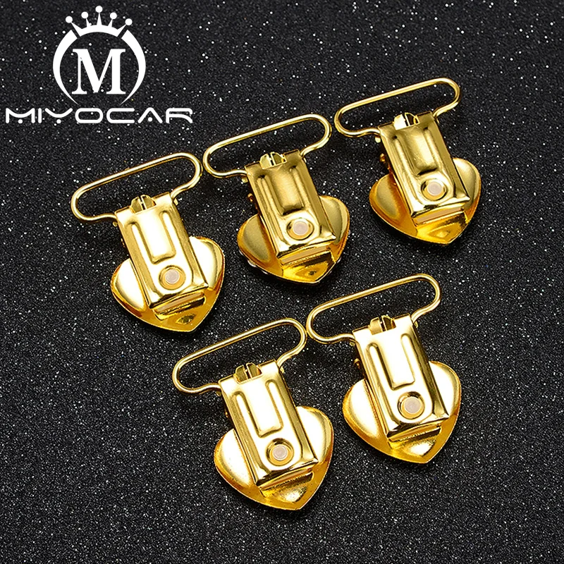 MIYOCAR специальный дизайн блестящее сердце форма безопасный Золотой соска клип держатель хорошее качество ручной работы материал SP020
