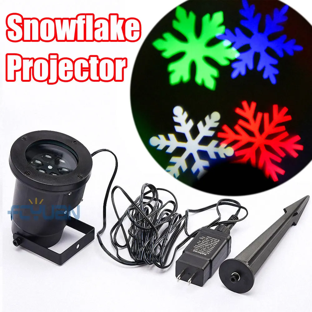 Уличная Рождественская гирлянда Снежинка проектор красочный RGB эффект движения