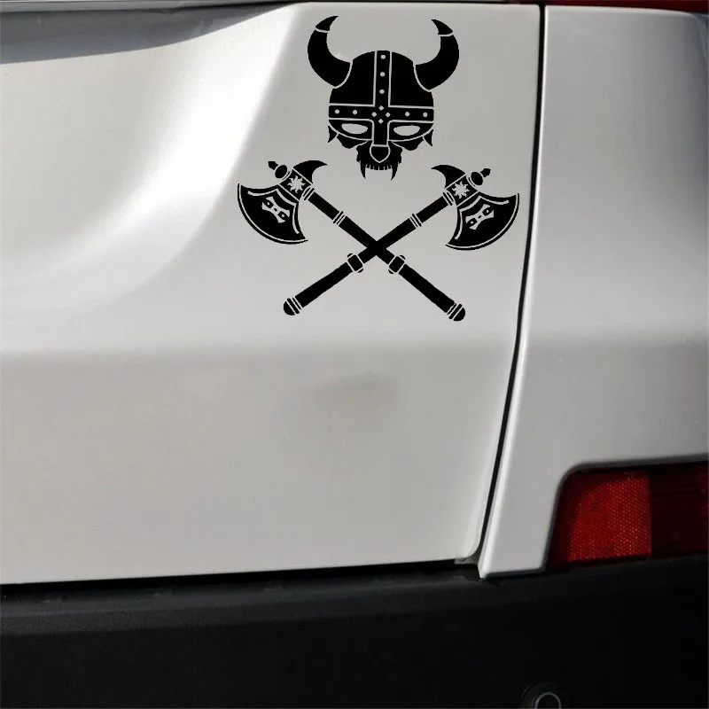 YJZT 13.1*14CM Serious Viking Warrior Symbol Soldier Decal Black/Silver Covering The Body Car Sticker Vinyl C20-1773