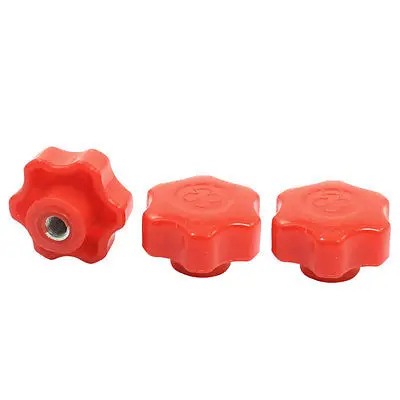 

Replacement M10 Female Thread 50mm Dia Hex Head Grip Clamping Knob 3pcs