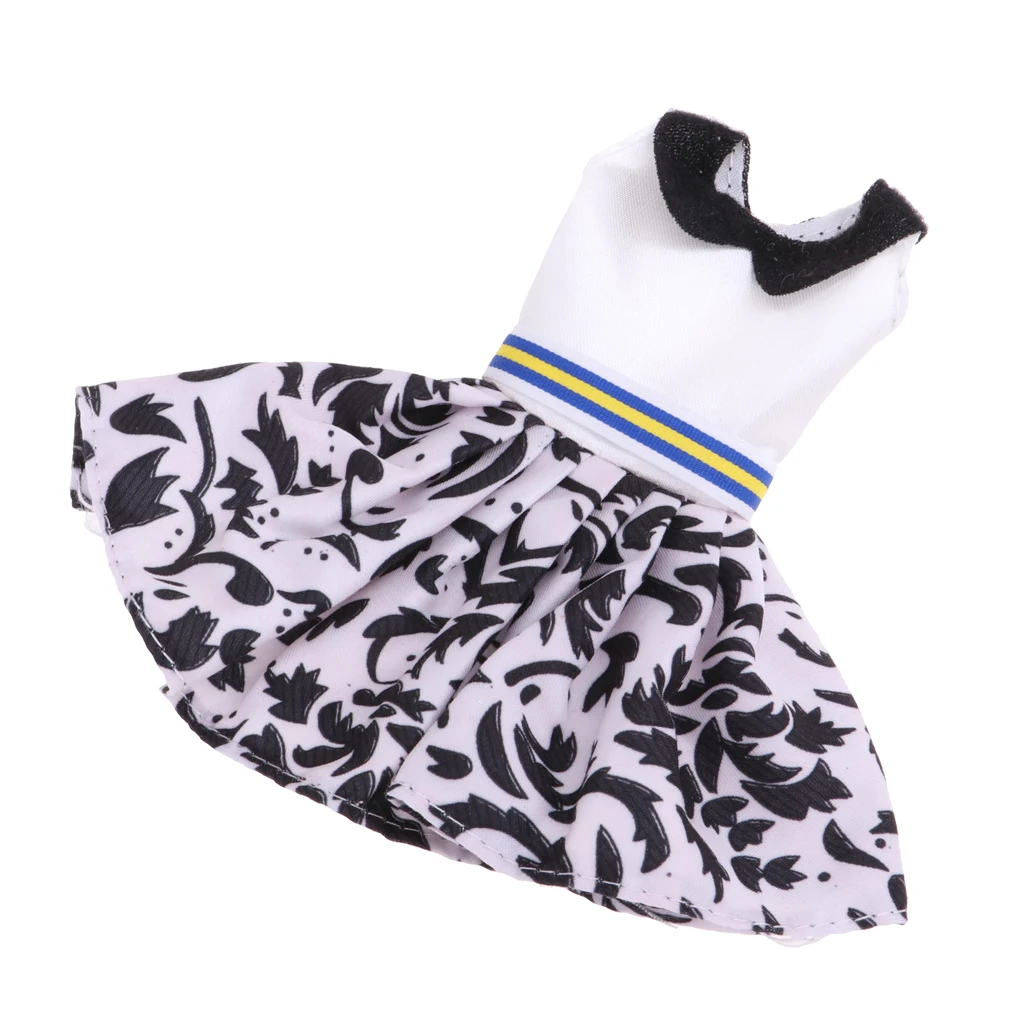Casual Sleeveless Dress Black And White Mixed Color Dress For  Dolls 30cm Fashionable Dress For Dolls