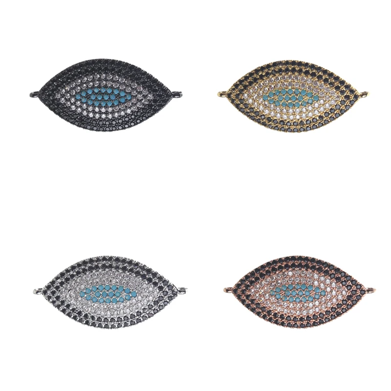 

1pc 35*17mm Evil Eye Charms Micro Pave CZ Connectors Bracelet Pendant Jewelry Making Accessories Handmade Jewelry Finding