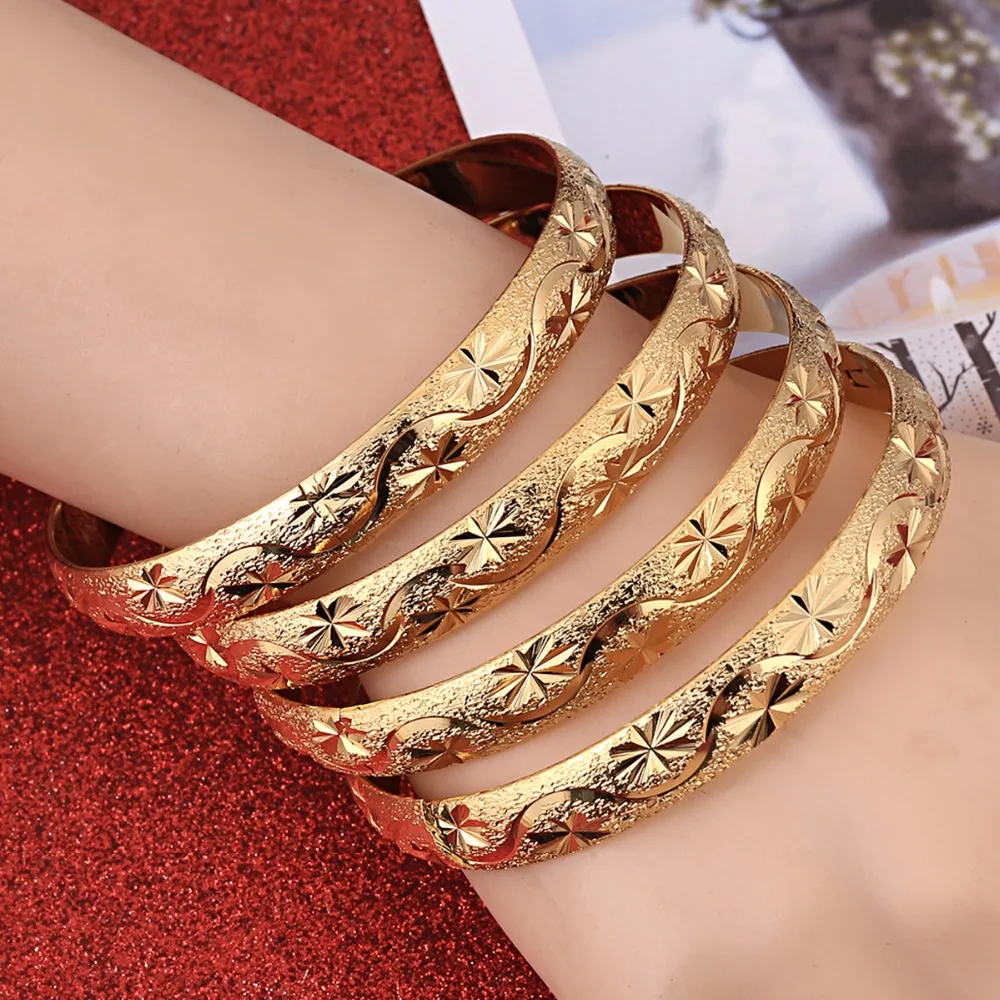 4 шт. модный браслет в дубайском стиле ювелирные изделия золотого цвета Эфиопский браслет для женщин Африка Арабские украшения