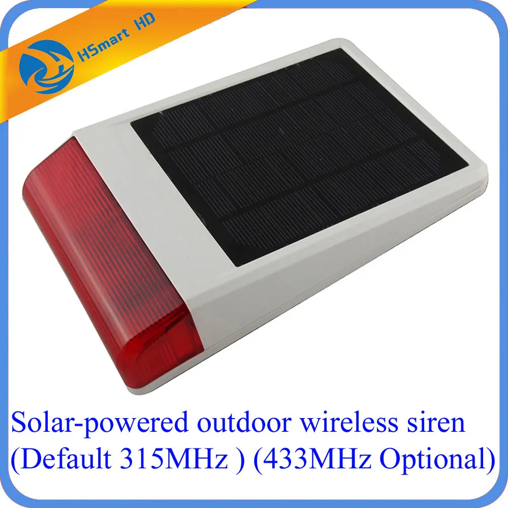 

Solar-powered outdoor wireless siren Wireless Waterproof Outdoor big strobe Solar powered Siren Alarm with LED flashing 130dB